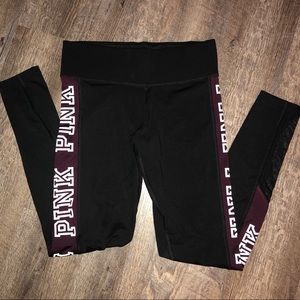 Maroon and Black PINK Legging